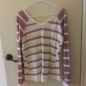 Cute Lightweight Striped Sweater- Hem & Thread